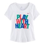 Girls 7-16 Nike Play With Heart Graphic Tee, Size: Small, White