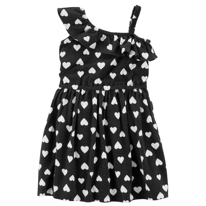 Girls 4-8 Carter's Heart Print Asymmetrical Dress, Size: 6-6x