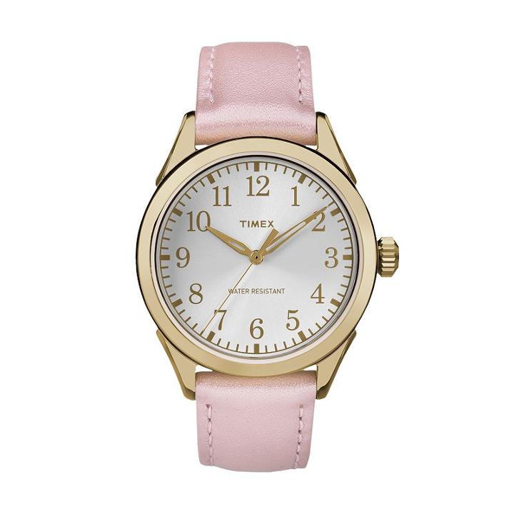Timex Women's Briarwood Terrace Leather Watch, Size: Large, Pink
