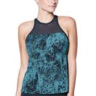 Women's Nike Printed High-neck Tankini Top, Size: Small, Med Blue