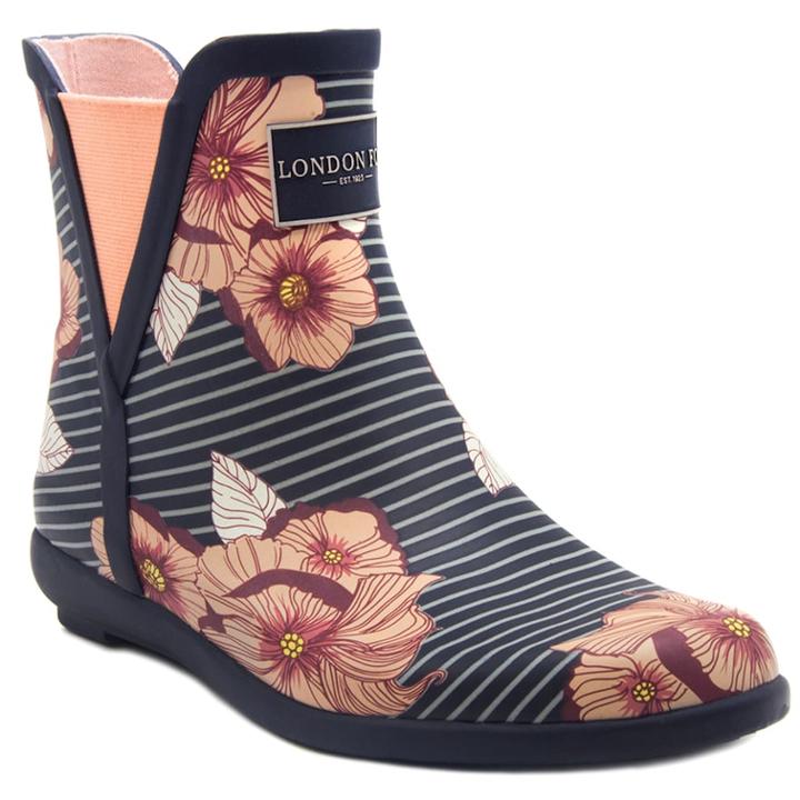 London Fog Piccadilly Women's Chelsea Waterproof Rain Boots, Size: Medium (10), Dark Blue