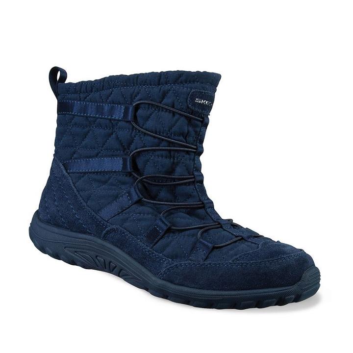 Skechers Relaxed Fit Reggae Fest Steady Women's Quilted Boots, Size: 5, Blue (navy)