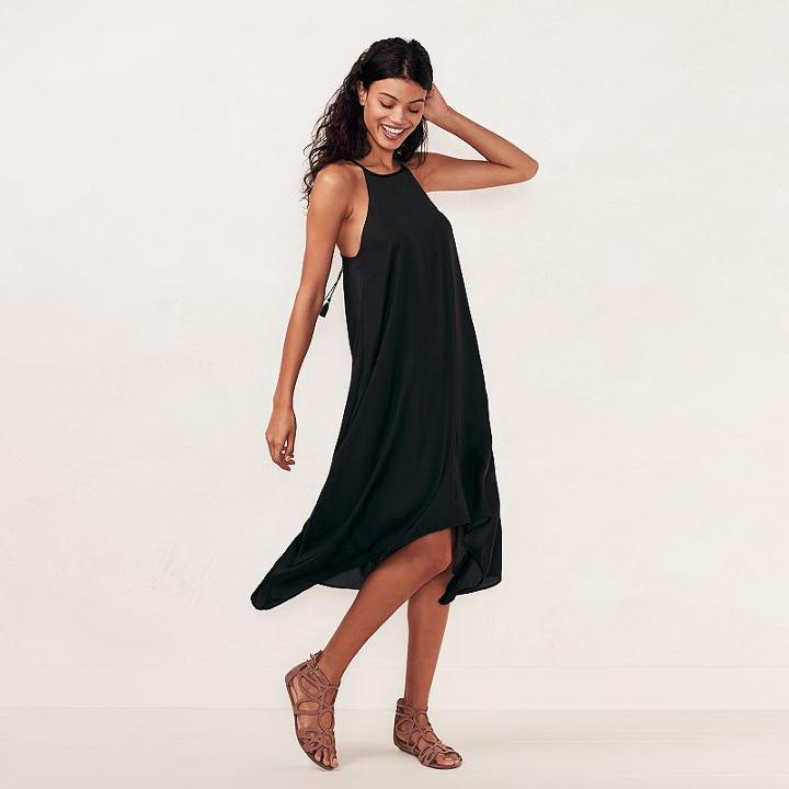 Women's Lc Lauren Conrad Halter Slip Dress, Size: Medium, Black