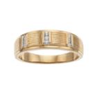 Men's 10k Gold 1/10 Carat T.w. Diamond Textured Ring, Size: 11, White