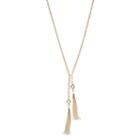 Long Fringe Lariat Necklace, Women's, Gold
