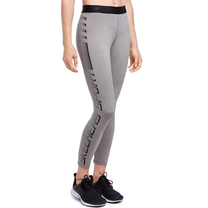 Women's Skechers Embossed Logo Ankle Leggings, Size: Xl, Med Grey
