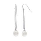 Pearlustre By Imperial Sterling Silver Freshwater Cultured Pearl Linear Drop Earrings, Women's, White
