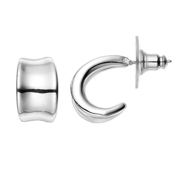 Napier Concave Half Hoop Earrings, Women's, Silver