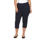 Plus Size Dana Buchman Millennium Pull-on Capris, Women's, Size: 1xl, Blue (navy)