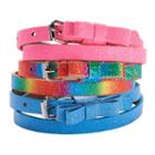 Girls 4-16 3-pk. Glitter Bow Belts, Girl's, Size: M-l, Multicolor
