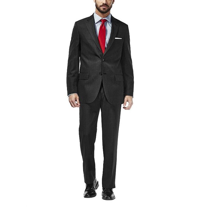 Men's Haggar&reg; Travel Performance Tailored-fit Suit Jacket, Size: 44 Long, Grey (charcoal)