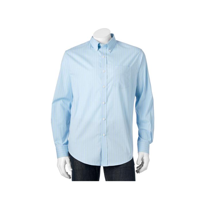 Men's Croft & Barrow&reg; True Comfort Classic Fit Stretch Patterned Button Down Shirt, Size: Xxl, Med Blue