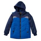 Boys 4-7 Pacific Trail Hooded Mock-layer Long Sleeve Puffer Vest, Boy's, Size: 4, Blue