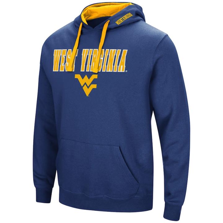 Men's West Virginia Mountaineers Pullover Fleece Hoodie, Size: Xl, Med Blue