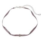 Lc Lauren Conrad Snowflake Ribbon Choker Necklace, Women's, Grey
