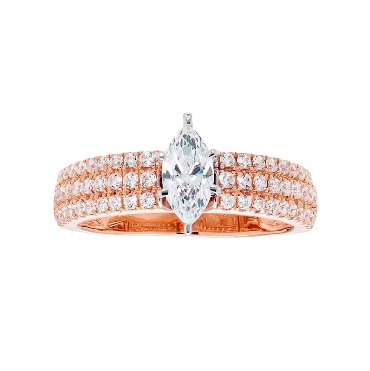 14k Gold 1 Carat T.w. Igl Certified Diamond Marquise Cut Engagement Ring, Women's, Size: 6.50, White