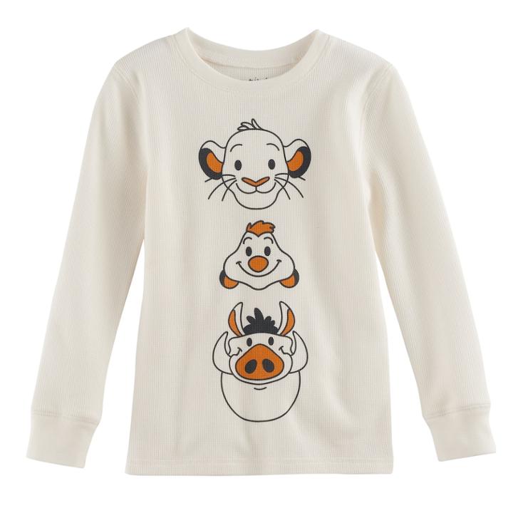 Disney's The Lion King Boys 4-10 Simba, Pumba & Simon Thermal Top By Jumping Beans&reg;, Size: 4, White Oth