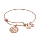 Love This Life The Best Is Yet To Come Compass Bangle Bracelet, Women's, White