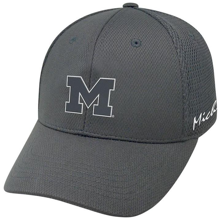 Adult Top Of The World Michigan Wolverines Fairway One-fit Cap, Men's, Grey (charcoal)