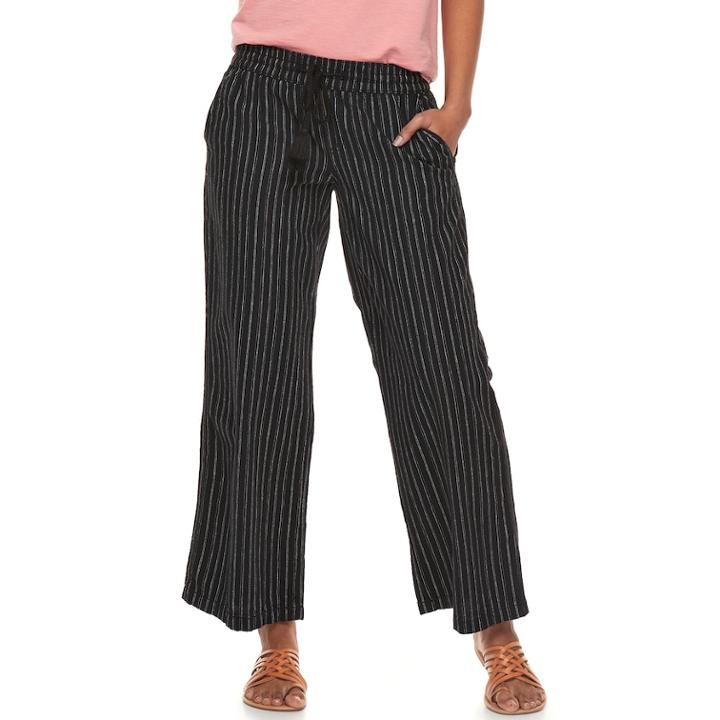 Women's Sonoma Goods For Life&trade; Linen Pants, Size: 6, Black
