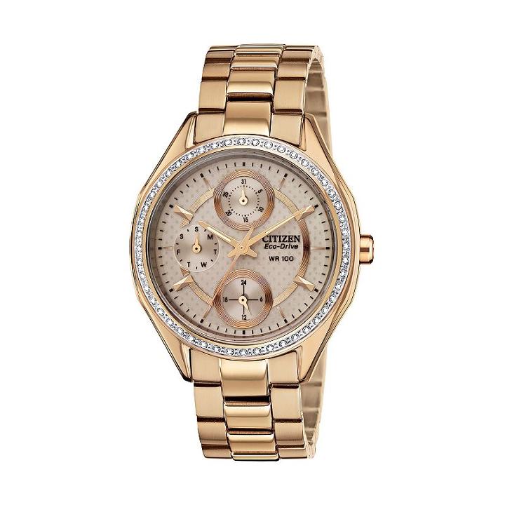 Drive From Citizen Eco-drive Women's Stainless Steel Watch - Fd1063-57x, Size: Medium, Light Pink