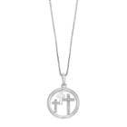Timeless Sterling Silver Cubic Zirconia Cross Pendant Necklace, Women's, Size: 18, White