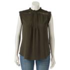 Juniors' Plus Size Heartsoul Ruffle Mockneck Top, Teens, Size: 1xl, Green Oth