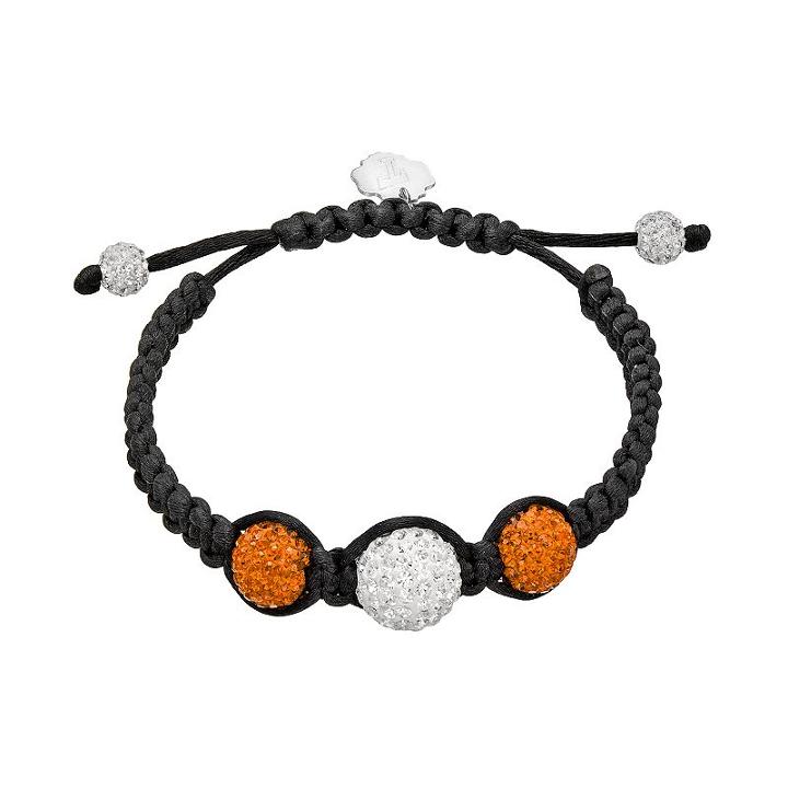 Tennessee Volunteers Crystal Ball & Sterling Silver Team Logo Slipknot Bracelet, Women's, Size: 7, Orange