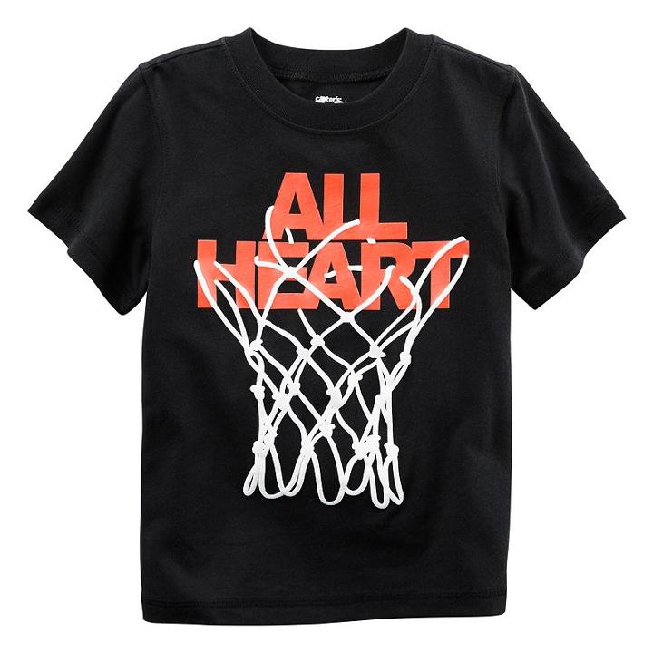 Boys 4-8 Carter's All Heart Basketball Graphic Tee, Size: 7, Black