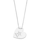 Sterling Silver Dallas Cowboys Heart Pendant Necklace, Women's, Size: 18, Grey
