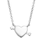 Sterling Silver Heart & Arrow Necklace, Women's, Grey