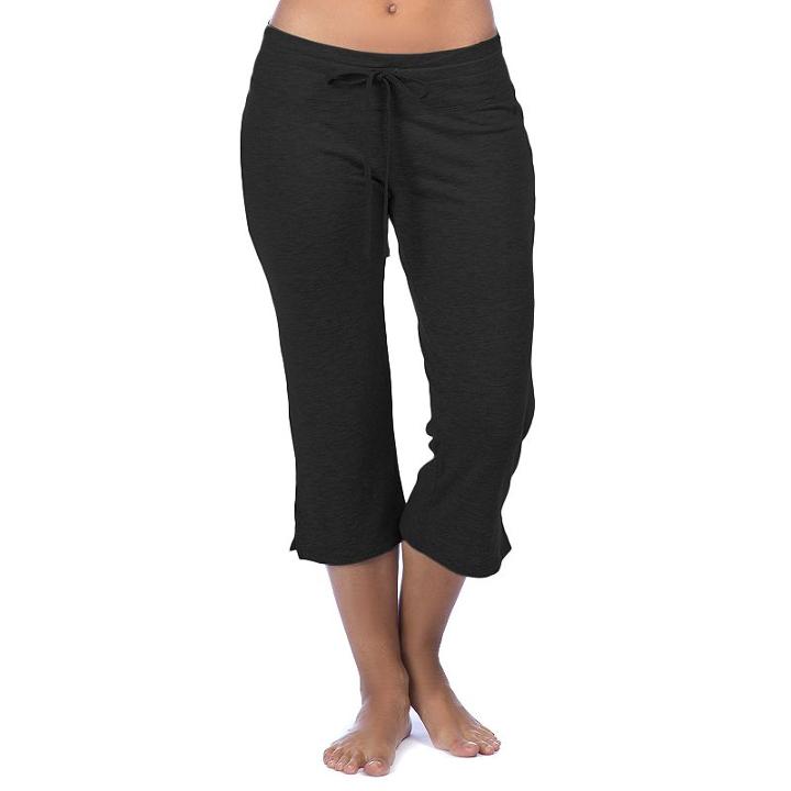 Women's Pl Movement By Pink Lotus Mystique Lounge Capris, Size: Small, Black
