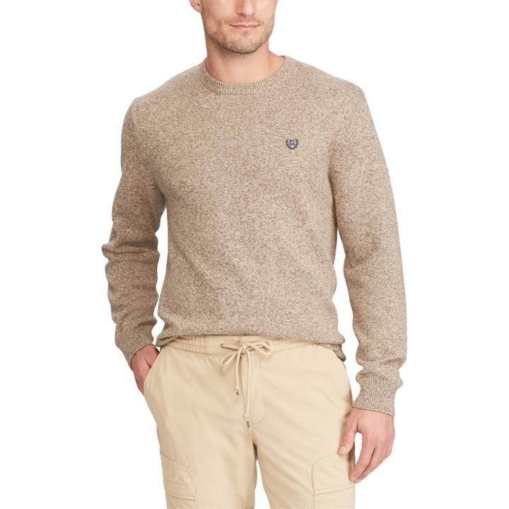 Men's Chaps Classic-fit Crewneck Sweater, Size: Medium, Brown