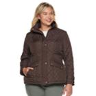 Plus Size Weathercast Quilted Barn Jacket, Women's, Size: 2xl, Red/coppr (rust/coppr)