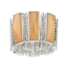 Jennifer Lopez Rectangular Link Stretch Ring, Women's, Size: 7, White Oth