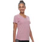 Women's Tek Gear&reg; Essential V-neck Short Sleeve Tee, Size: Xl, Med Pink