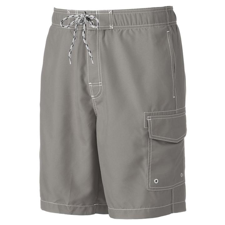 Big & Tall Sonoma Goods For Life&trade; Microfiber Swim Trunks, Men's, Size: Xxl Tall, Med Grey
