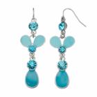 Aqua Petal Linear Drop Earrings, Women's, Turq/aqua