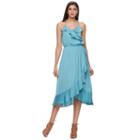 Women's Jennifer Lopez Faux-wrap Midi Dress, Size: Small, Blue (navy)