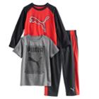 Toddler Boy Puma 3-pc. Long Sleeve Tee, Short Sleeve Tee & Pants Set, Size: 3t, Light Red