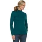 Women's Croft & Barrow&reg; Essential Mockneck Top, Size: Xs, Dark Blue