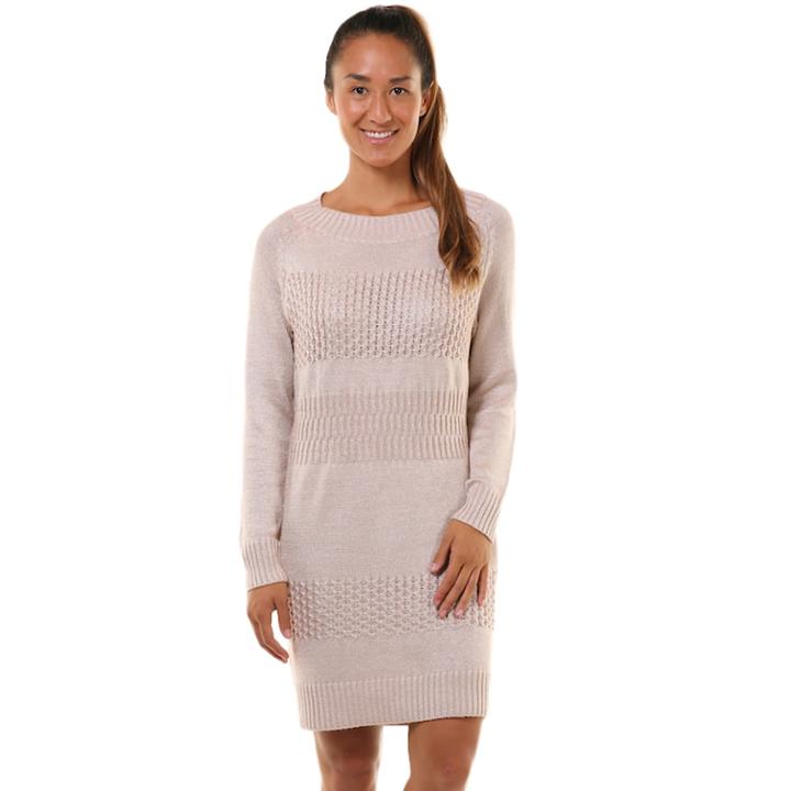Women's Soybu Retreat Long Sleeve Sweater Dress, Size: Large, Lt Beige