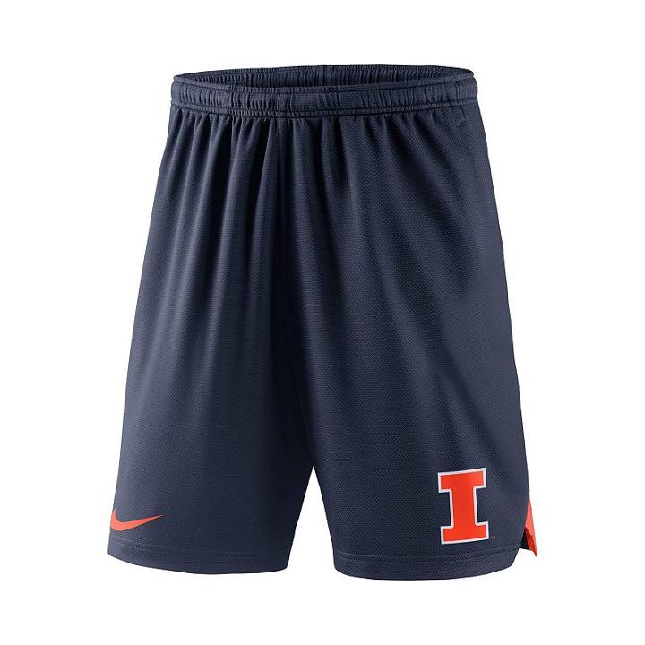 Men's Nike Illinois Fighting Illini Football Dri-fit Shorts, Size: Medium, Blue (navy)