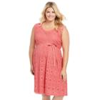 Plus Size Maternity Oh Baby By Motherhood&trade; Circle Lace Fit & Flare Dress, Women's, Size: 3xl, Ovrfl Oth