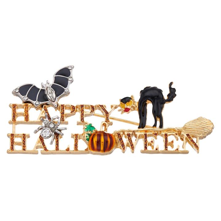 Napier Gold Tone Happy Halloween Pin, Women's, Multicolor