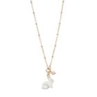 Lc Lauren Conrad Cubic Zirconia Rabbit Charm Necklace, Women's, White
