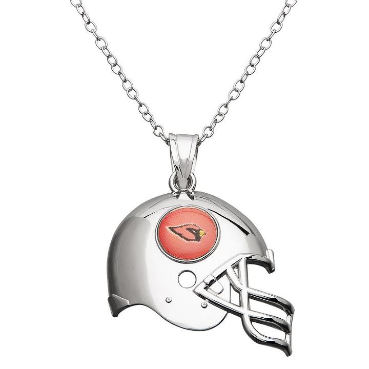 Arizona Cardinals Sterling Silver Helmet Pendant Necklace, Women's, Size: 18, Grey