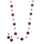 Long Red Beaded Circle Station Necklace, Women's, Dark Red