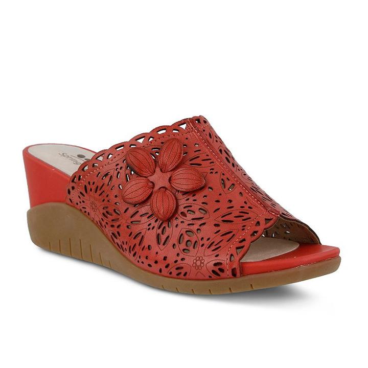 Spring Step Togo Women's Wedge Sandals, Size: 37, Red