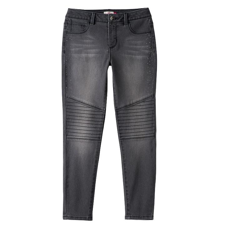 Girls 7-16 & Plus Size So&reg; High-rise Moto Jeggings, Girl's, Size: 10, Black